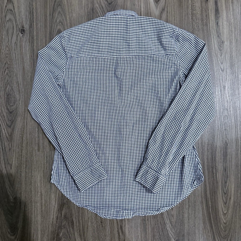 ABERCROMBIE & FITCH Mens Black Check Long Sleeve Button Down Medium - Picture 3 of 9
